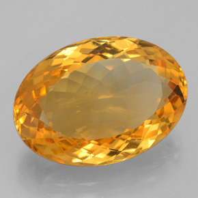 14.30克拉天然金色黄水晶，椭圆形切割，19.8×14.1毫米，VVS