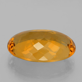 14.30克拉天然金色黄水晶，椭圆形切割，19.8×14.1毫米，VVS