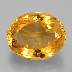 14.44克拉天然金色黄水晶，椭圆形切割，17.9×14.6毫米，VVS