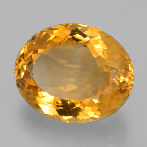 14.44克拉天然金色黄水晶，椭圆形切割，17.9×14.6毫米，VVS