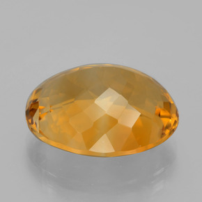 14.44克拉天然金色黄水晶，椭圆形切割，17.9×14.6毫米，VVS