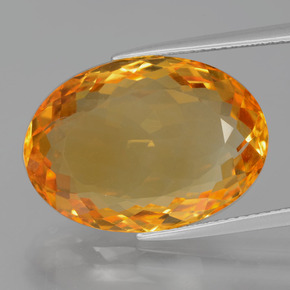 14.86克拉天然金色黄水晶，椭圆形切割，20×14.2毫米，VVS