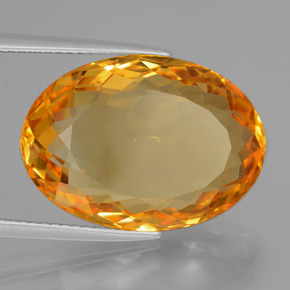 14.86克拉天然金色黄水晶，椭圆形切割，20×14.2毫米，VVS