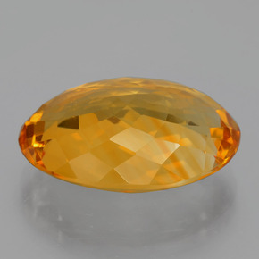 14.86克拉天然金色黄水晶，椭圆形切割，20×14.2毫米，VVS