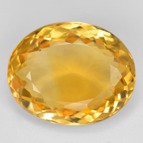 15.91克拉天然金色黄水晶，椭圆形切割，19.2×15.4毫米，VVS