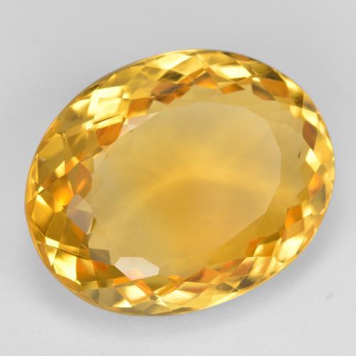 15.91克拉天然金色黄水晶，椭圆形切割，19.2×15.4毫米，VVS