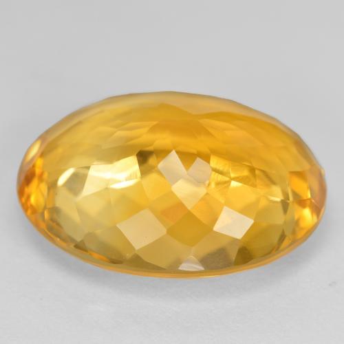 15.91克拉天然金色黄水晶，椭圆形切割，19.2×15.4毫米，VVS