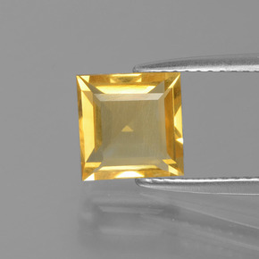 1.77克拉天然黄金色黄水晶，方形，7.6×7.5毫米，VVS-VS