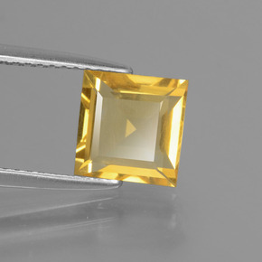 1.77克拉天然黄金色黄水晶，方形，7.6×7.5毫米，VVS-VS