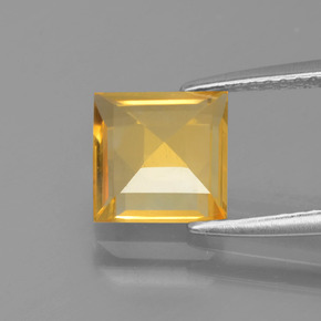 1.77克拉天然黄金色黄水晶，方形，7.6×7.5毫米，VVS-VS