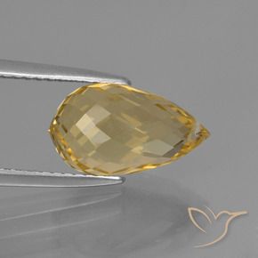 3.74克拉天然黄水晶，泪滴形，VVS-VS