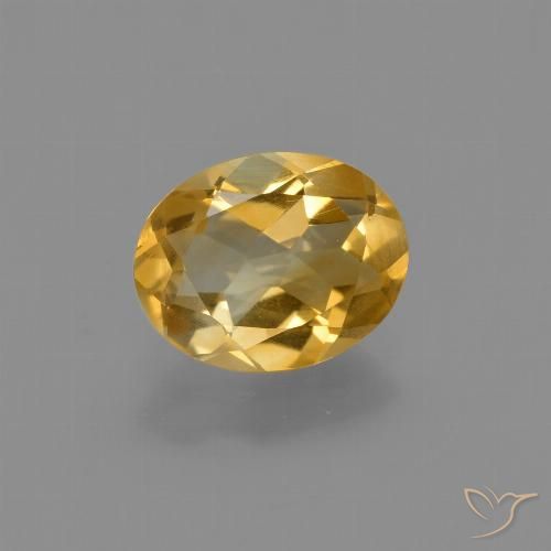 1.40克拉天然金色黄水晶，椭圆形切割，8.9×7毫米，VVS-VS