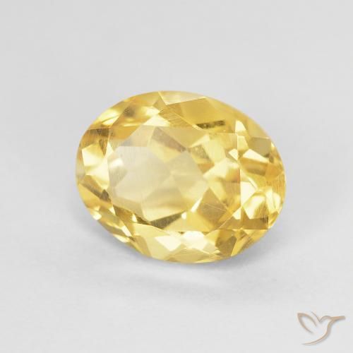 2.12克拉天然黄水晶，椭圆形，VVS-VS