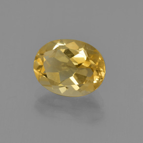 1.72克拉天然金色黄水晶，椭圆形切割，9×7毫米，VS