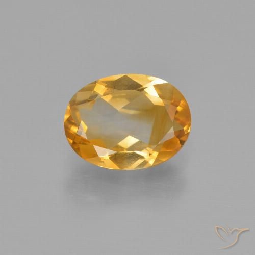 1.38ct 天然 深金橙色 黄水晶, 椭圆形, VS