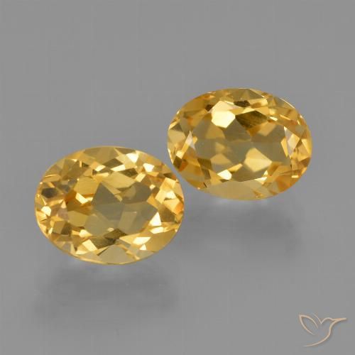 4.04天然金色黄水晶，椭圆形切割，9×7毫米，VVS-VS
