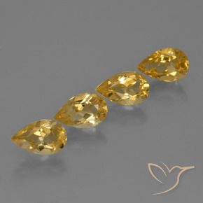 3.16克拉天然黄水晶，梨形，VS