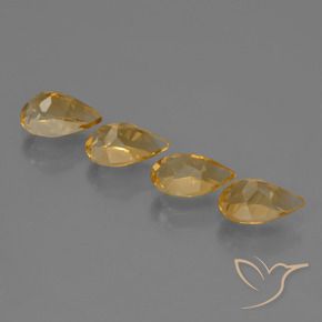 3.16克拉天然黄水晶，梨形，VS