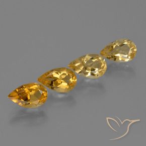 3.03克拉天然黄水晶，梨形，VS