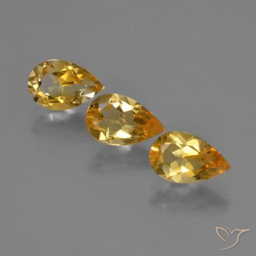 2.25ctw 天然 深金橙色 黄水晶, 梨形, VS