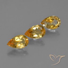 2.25克拉天然黄水晶，梨形，VS