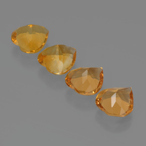 3.62天然金色黄水晶，心形，7×6.8毫米，VS