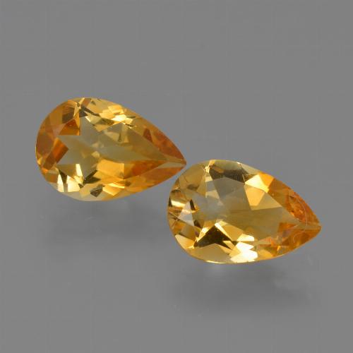 2.00天然金色黄水晶，梨形，9×6.1毫米，VVS-VS