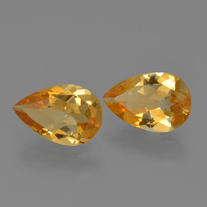 2.00天然金色黄水晶，梨形，9×6.1毫米，VVS-VS