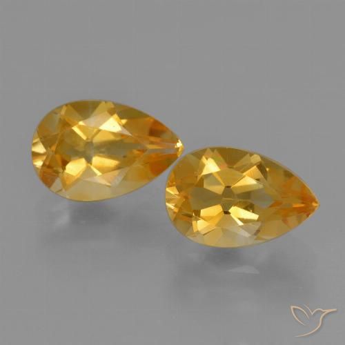 2.38ctw 天然 深橙金 黄水晶, 梨形, VVS