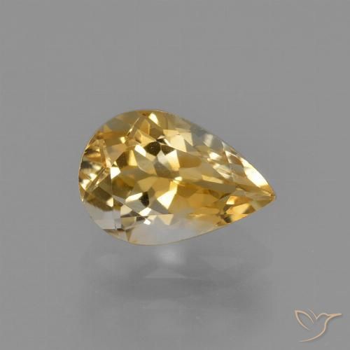 1.24ct 天然 金色 黄水晶, 梨形, VVS-VS