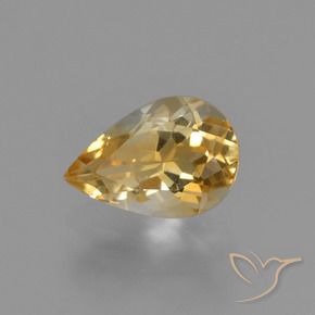 1.24克拉天然黄水晶，梨形，VVS-VS