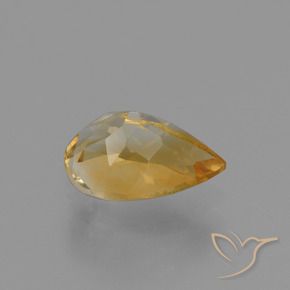 1.24克拉天然黄水晶，梨形，VVS-VS