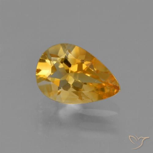 1.09ct 天然 深橙金 黄水晶, 梨形, VS