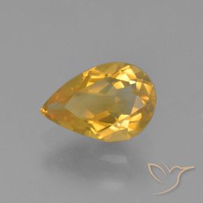 1.17克拉天然黄水晶，梨形，VS