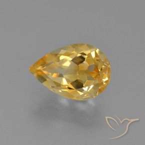 1.24克拉天然黄水晶，梨形，VVS-VS