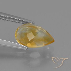 1.24克拉天然黄水晶，梨形，VVS-VS
