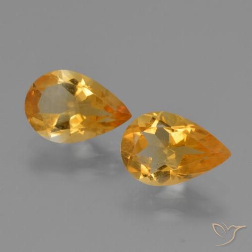 1.90ctw 天然 深橙金 黄水晶, 梨形, VVS