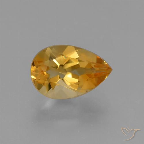 1.25ct 天然 深橙金 黄水晶, 梨形, VVS-VS