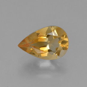 1.13克拉天然金色黄水晶，梨形，9.2×6.1毫米，VVS