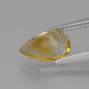 1.13克拉天然金色黄水晶，梨形，9.2×6.1毫米，VVS