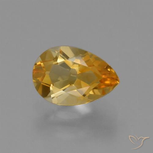 1.28ct 天然 橙金 黄水晶, 梨形, VVS