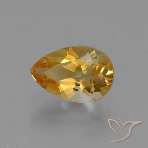 1.28克拉天然黄水晶，梨形，VVS