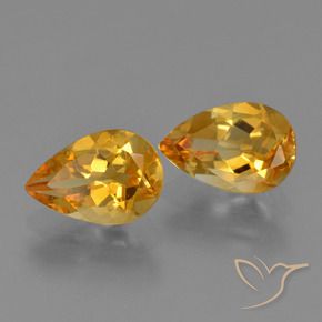 2.11克拉天然黄水晶，梨形，VVS-VS