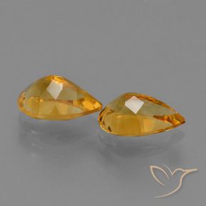 2.11克拉天然黄水晶，梨形，VVS-VS