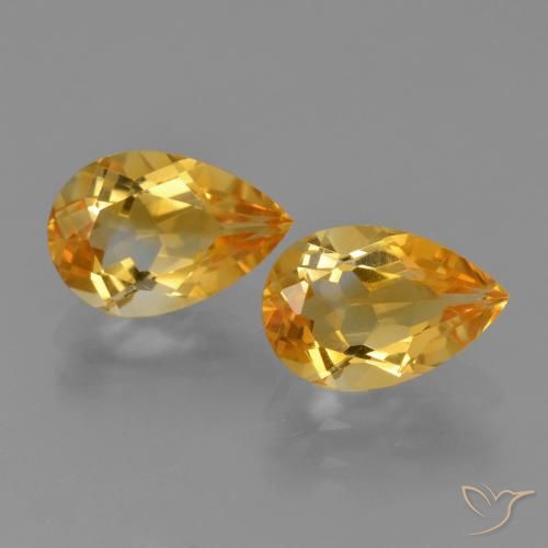 2.33ctw 天然 深橙色-金色 黄水晶, 梨形, VVS-VS