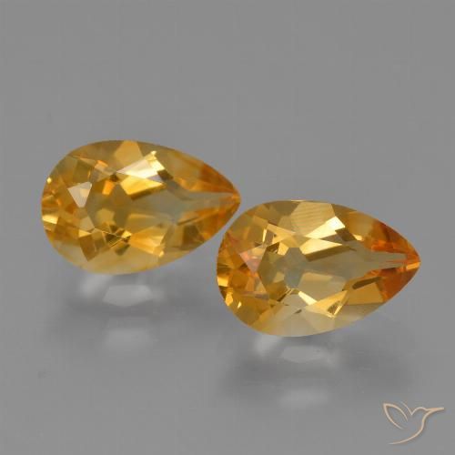 2.37ctw 天然 深橙金 黄水晶, 梨形, VVS-VS