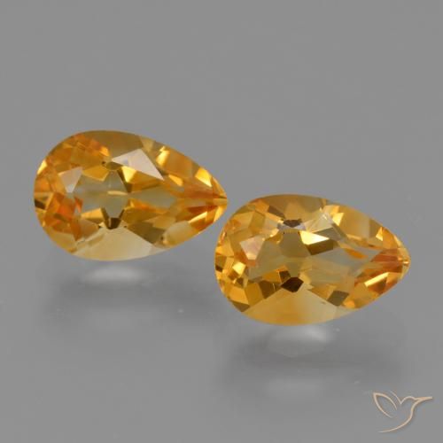 2.45ctw 天然 深橙色-金色 黄水晶, 梨形, VVS-VS