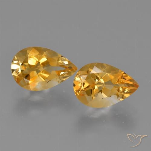 2.37天然金色黄水晶，梨形，8.8×6毫米，VS