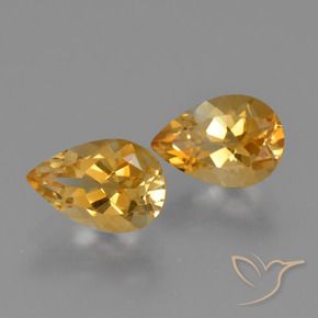 2.37天然金色黄水晶，梨形，8.8×6毫米，VS