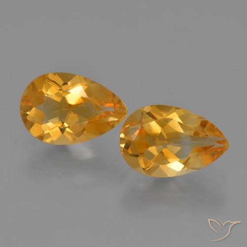 2.27ctw 天然 深橙色-金色 黄水晶, 梨形, VS